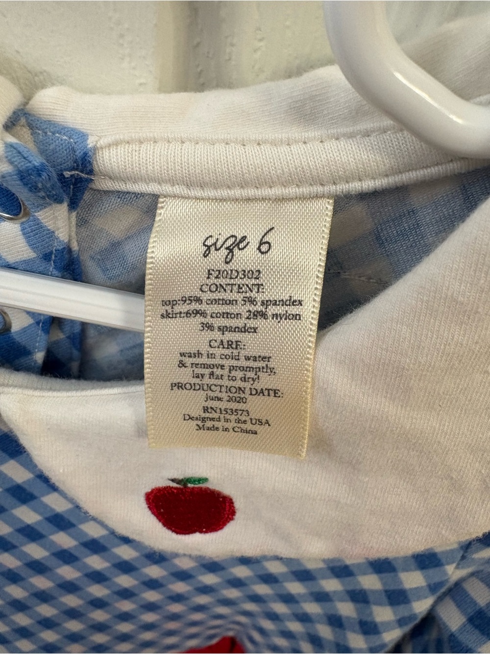 Eleanor Rose Blue Gingham Top with Red Storybook Skirt Kids Costume - Picture 4 of 6